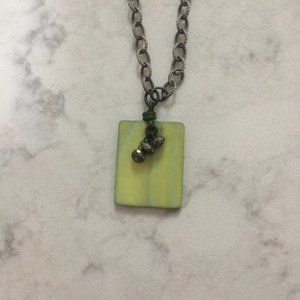 Silpada Silver Necklace w/ Green Mother-of-Pearl